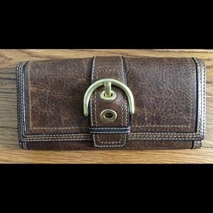 Coach Brown Pebbled Leather Wallet